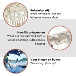 QUVIO Hangmat Voor In De Tuin - Tuinstoelen - Reishangmat Voor Camping, Outdoor En Reizen - Hamock - Katoen Ademend - Maximale Belasting Van 250KG - Lig Oppervlak Van 180 Cm - Geschikt Voor 1 Persoon - Beige -Tuinmeubel Verkoop 1200x1200 1298