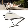 Vita5 Hangmat Met Standaard En Spreidstok – 2 Persoons – Incl. Bekerhouder - Afneembaar Kussen – Uv-bestendig – Beige -Tuinmeubel Verkoop 1200x1200 1323