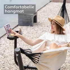 Vita5 Hangmat Met Standaard – 2 Persoons – Incl. Bekerhouder – 205kg Draaggewicht – Beige/Wit -Tuinmeubel Verkoop 1200x1200 1339
