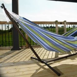 Hangmat Met Standaard En Opbergtas – 2 Persoons – Max. Draaggewicht 200Kg – Hangmatset – Hangmatten – Hang Mat Voor Binnen En Buiten – Hangmatstandaard – Hammock – Blauw / Groen -Tuinmeubel Verkoop 1200x1200 1347