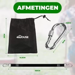 4House Ophang Koord Voor Hangmat, Hangstoel / Schommel - Hangmat Bevestigingsset Inclusief Haken - Karabijnhaak - Hangmat Standaard -Schommelophangset - Hangmat Ophangsysteem -150cm - Tot 1000kg - Boomvriendelijke Hangmat Ophangset - Set Van 2Stuks -Tuinmeubel Verkoop 1200x1200 1349