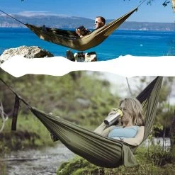 IBright Hangmat XXL - Complete Set – Incl. Karabijnhaken En Riemen - Tot 200 Kg - 270x140cm - Leger Groen -Tuinmeubel Verkoop 1200x1200 1355