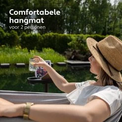 Vita5 Hangmat Met Standaard – 2 Persoons – Incl. Bekerhouder – 205kg Draaggewicht – Grijs -Tuinmeubel Verkoop 1200x1200 1364