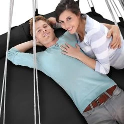 Hangnest Voor Binnen & Buiten. Met Groot En Dik Kussen Voor Volwassenen & Kinderen. Belastbaar Tot 125 Kg. VITA5 (Zwart) -Tuinmeubel Verkoop 1200x1200 155