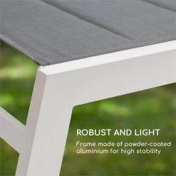 Blumfeldt Renazzo Lounge Ligstoel - Ligbed Voor De Tuin - Aluminium Tuinstoel - 6 Standen - Waterafstotend - Bekleding Van 70 % Pvc En 30 % Polyetheen - Grijs -Tuinmeubel Verkoop 1200x1200 165