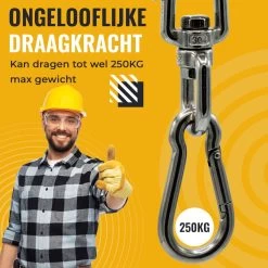 Itstrong® Plafondhaak Ophangsysteem Voor Binnen & Buiten – Ophanghaak Voor Bokszak – Schommel – Schommelstoel – Hangstoel - RVS -Tuinmeubel Verkoop 1200x1200 192