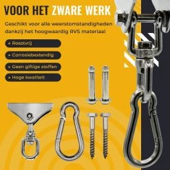 Itstrong® Plafondhaak Ophangsysteem Voor Binnen & Buiten – Ophanghaak Voor Bokszak – Schommel – Schommelstoel – Hangstoel - RVS -Tuinmeubel Verkoop 1200x1200 194