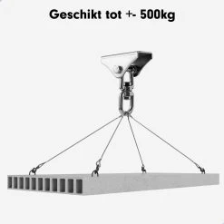 Luxe Ophangsysteem - 180° Schommelen, 360° Roteerbaar - Plafondhaak - Ophanghaak - Hangstoel Buiten - Hangstoel Binnen – Schommelstoel - Schommel - Bokszakken - RVS - Nederlandse Handleiding - -Tuinmeubel Verkoop 1200x1200 20