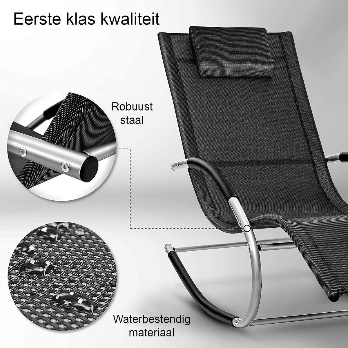 Sens Design Zonnebed - Ligbed - Weerbestendig - Zwart 7 Sens Design Zonnebed - Ligbed - Weerbestendig - Zwart - Afbeelding 5