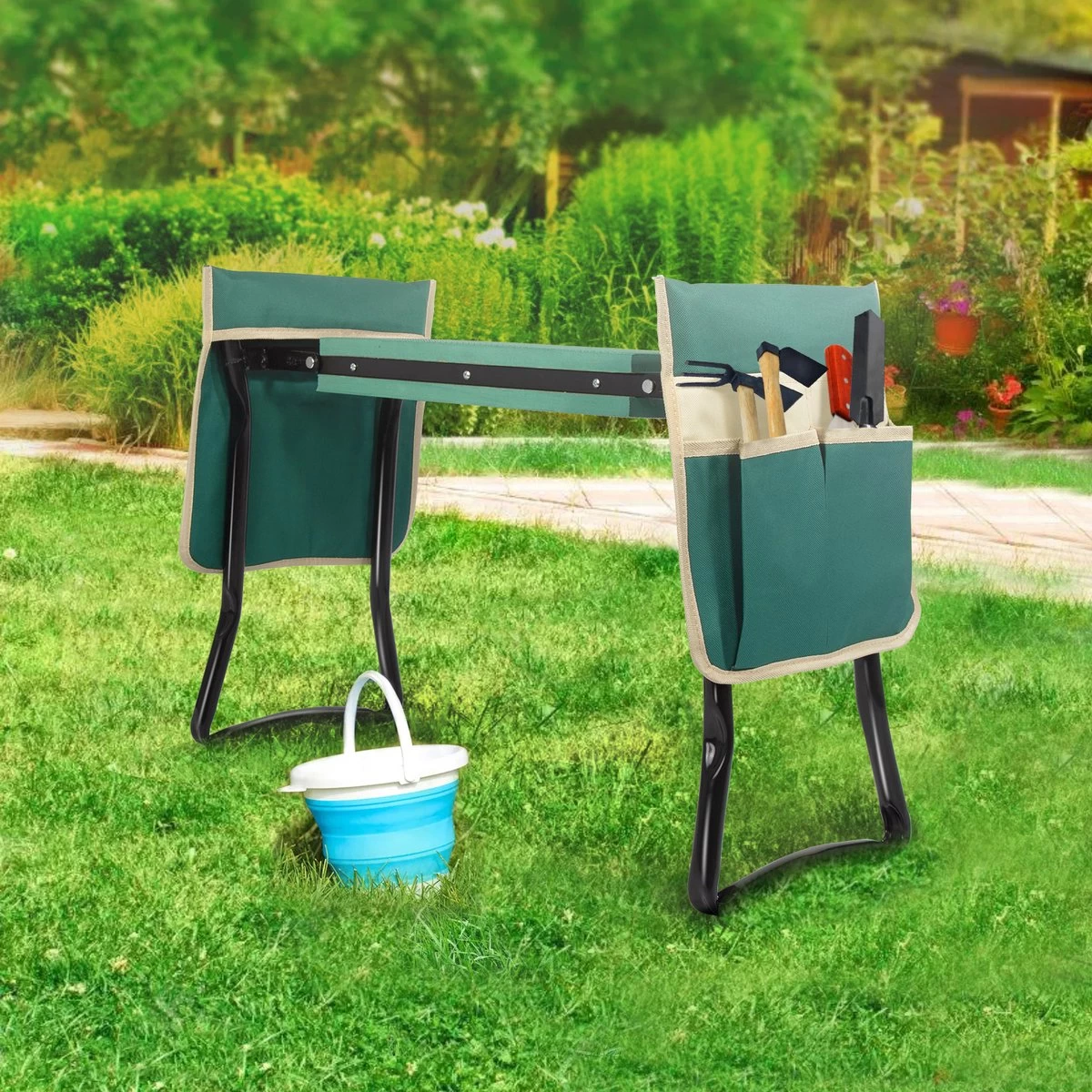 Uten - Kniebankje Tuin - Knie Steun - Tuinkruk Inklapbaar - Kniesteun Tuinieren - Kniekussen - Tot 150 Kg - Groen 11 Uten - Kniebankje Tuin - Knie Steun - Tuinkruk Inklapbaar - Kniesteun Tuinieren - Kniekussen - Tot 150 Kg - Groen - Afbeelding 9