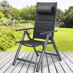 Casaria Tuinstoel Aluminium - 2 Stuks Inklapbaar - Antraciet -Tuinmeubel Verkoop 1200x1200 261