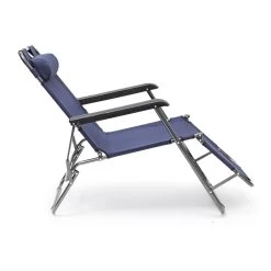 Relaxdays Ligstoel Inklapbaar - Ligbed Met Hoofdsteun - Strandstoel Verstelbaar - Camping - Donkerblauwe -Tuinmeubel Verkoop 1200x1200 282