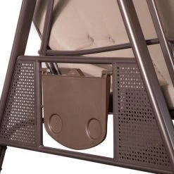 SORARA® Luxe Schommelbank Met Zonnescherm - Bruin - Zware Kwaliteit. -Tuinmeubel Verkoop 1200x1200 325