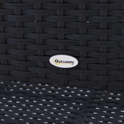 Outsunny Polyrotan Tuinbank 2-zits Parkbank Bank Staal Zwart 867-022 -Tuinmeubel Verkoop 1200x1200 422