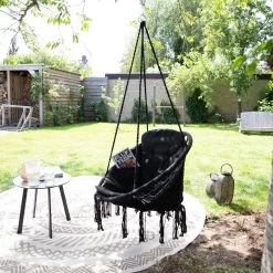 Vita5 Macramé Hangstoel - Voor Binnen En Buiten - Zonder Standaard - Incl. Kussen, Boekenvak En Beschermhoes - Tot 150kg - Zwart -Tuinmeubel Verkoop 1200x1200 43