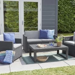 Allibert Lyon Tuintafel - 116x71,5x66/40 Cm - Grafiet -Tuinmeubel Verkoop 1200x1200 439