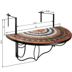 Tectake - Balkontafel Mozaïek Klapbaar - 402774 -Tuinmeubel Verkoop 1200x1200 450