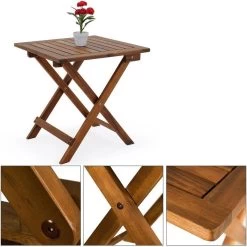 Merkloos EezyLife Houten Bijzettafel - 46x46x46cm - Acacia Hout - Tuintafel -Tuinmeubel Verkoop 1200x1200 464