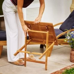 Merkloos EezyLife Houten Bijzettafel - 46x46x46cm - Acacia Hout - Tuintafel -Tuinmeubel Verkoop 1200x1200 465