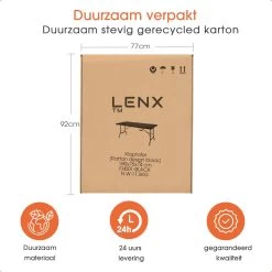 Lenx Klaptafel - Inklapbare Tafel - Opvouwbare Tuintafel - Vouwtafel - Inclusief Handvat En 2 Tafelkleden - 180x75x74cm - 6 Tot 8 Personen -Tuinmeubel Verkoop 1200x1200 488