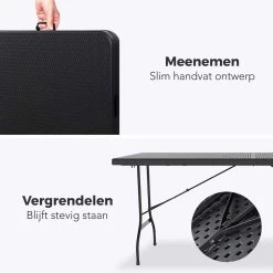 LifeGoods Klaptafel - Inklapbaar - 180 Cm - 6 Tot 8 Personen - Zwart -Tuinmeubel Verkoop 1200x1200 500