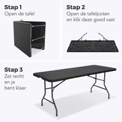 LifeGoods Klaptafel - Inklapbaar - 180 Cm - 6 Tot 8 Personen - Zwart -Tuinmeubel Verkoop 1200x1200 501