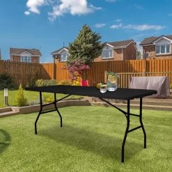 LifeGoods Klaptafel - Inklapbaar - 70x180cm - Verstelbare Vouwtafel - Weerbestendig - Zwart -Tuinmeubel Verkoop 1200x1200 521