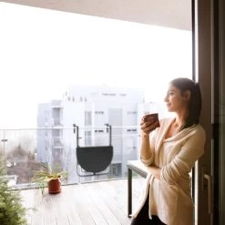 Relaxdays Balkontafel Inklapbaar, Balkon Tafel Rotan, Hangtafel Reling - Zwart -Tuinmeubel Verkoop 1200x1200 531