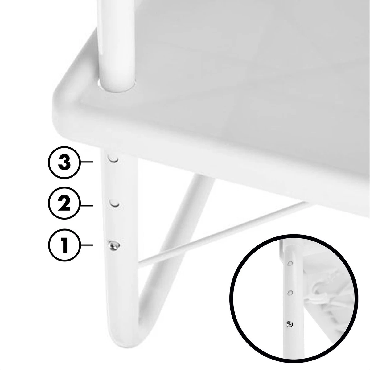 Luxe Inklapbare Balkontafel – 52 X 40 X 56cm – Wit – Hangend – Balkonbar – Balkontafels – Balkontafeltje – Hangtafel Balkon – Balcony Table – Voor Aan Het Balkon – Ophangbaar – Opklapbaar – Tafel – Inklapbaar – Buiten – Tafeltje – Klaptafel 5 Luxe Inklapbare Balkontafel – 52 X 40 X 56cm – Wit – Hangend – Balkonbar – Balkontafels – Balkontafeltje – Hangtafel Balkon – Balcony Table – Voor Aan Het Balkon – Ophangbaar – Opklapbaar – Tafel – Inklapbaar – Buiten – Tafeltje – Klaptafel - Afbeelding 3