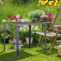 Relaxdays Tuintafel Vierkant - Grijze Buitentafel - Eettafel Tuin - Moderne Balkontafel -Tuinmeubel Verkoop 1200x1200 565
