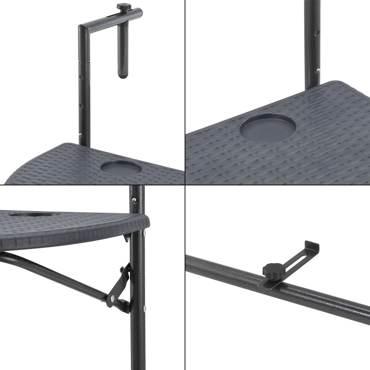 Balkontafel Cicala Inklapbaar 83,5x60x64 Cm Donkergrijs 9 Balkontafel Cicala Inklapbaar 83,5x60x64 Cm Donkergrijs - Afbeelding 7