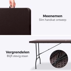 LifeGoods Klaptafel - Inklapbaar - 180 Cm - 6 Tot 8 Personen - Bruin -Tuinmeubel Verkoop 1200x1200 591