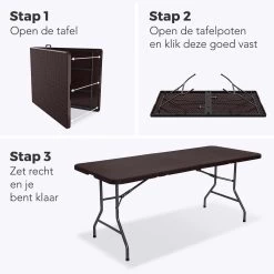 LifeGoods Klaptafel - Inklapbaar - 180 Cm - 6 Tot 8 Personen - Bruin -Tuinmeubel Verkoop 1200x1200 592