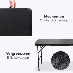 LifeGoods Klaptafel - Inklapbaar - 120 Cm - 4 Personen - Zwart -Tuinmeubel Verkoop 1200x1200 600