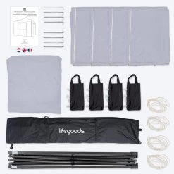 LifeGoods Partytent - 3x3 M - Zijwanden - Easy Up - Opvouwbaar - Waterdicht - Draagtas Met Wieltjes - Donkergrijs 18 LifeGoods Partytent - 3x3 M - Zijwanden - Easy Up - Opvouwbaar - Waterdicht - Draagtas Met Wieltjes - Donkergrijs -Tuinmeubel Verkoop 1200x1200 695