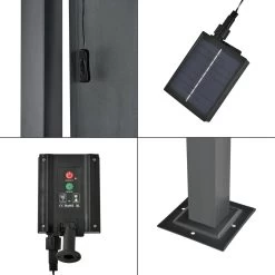 Pergola Fortaleza Tuinpaviljoen Met LED Verlichting 3x3 M Donkergrijs -Tuinmeubel Verkoop 1200x1200 706