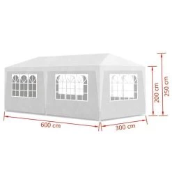 MaxxGarden Partytent - Paviljoen - 3x6m - Incl. Zijwanden - Waterdicht - Wit -Tuinmeubel Verkoop 1200x1200 722