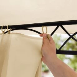 Tuinpaviljoen 3x3 M Waterdicht Paviljoen Met 4 Zijwanden Tuintent Ca. 180 G/m² Dakzeil In Crème Partytent -Tuinmeubel Verkoop 1200x1200 736