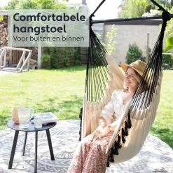 Vita5 XXL Hangstoel | Binnen&Buiten Hangnest | Incl. 2 Kussens En Boekenvak | Volwassenen&Kinderen | Hangmatstoel Tot 225kg | Beige 14 Vita5 XXL Hangstoel | Binnen&Buiten Hangnest | Incl. 2 Kussens En Boekenvak | Volwassenen&Kinderen | Hangmatstoel Tot 225kg | Beige -Tuinmeubel Verkoop 1200x1200 74
