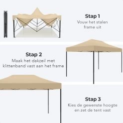 LifeGoods Partytent - 3x4.5 M - Zijwanden - Easy Up - Opvouwbaar - Waterdicht - Draagtas Met Wieltjes - Beige 20 LifeGoods Partytent - 3x4.5 M - Zijwanden - Easy Up - Opvouwbaar - Waterdicht - Draagtas Met Wieltjes - Beige -Tuinmeubel Verkoop 1200x1200 752