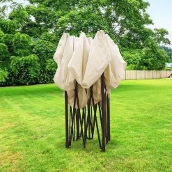 LifeGoods Partytent - 3x3 M - Zijwanden - Easy Up - Opvouwbaar - Waterdicht - Draagtas Met Wieltjes - Beige -Tuinmeubel Verkoop 1200x1200 771