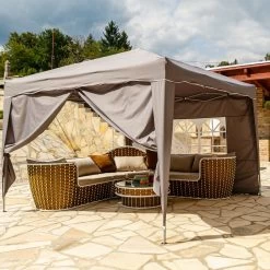 Easy Up Partytent - Partytent - Paviljoen - Partytent Opvouwbaar - Partytent 3x3 - Partytent Met Zijwanden - Inclusief Trolley - Waterdicht - UV 50+ Bescherming - Met Ramen - 16 Kg - Staal - Antraciet - 300 X 300 Cm -Tuinmeubel Verkoop 1200x1200 774