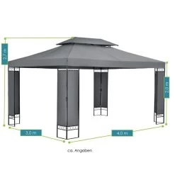 Paviljoen / Partytent - 3 X 4 Meter - Antraciet -Tuinmeubel Verkoop 1200x1200 779