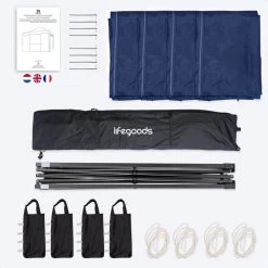 LifeGoods Partytent - 3x4.5 M - Easy Up - Opvouwbaar - Waterdicht - Draagtas Met Wieltjes - Donkerblauw 13 LifeGoods Partytent - 3x4.5 M - Easy Up - Opvouwbaar - Waterdicht - Draagtas Met Wieltjes - Donkerblauw -Tuinmeubel Verkoop 1200x1200 811