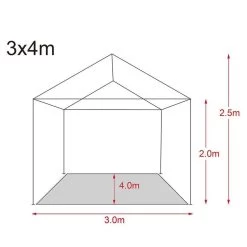 MaxxGarden Partytent Feesttent Paviljoen - 300 X 400 X 250 Cm - Zijwanden - Blauw -Tuinmeubel Verkoop 1200x1200 825