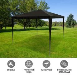 MaxxGarden Partytent - Paviljoen - 3x3 - Waterdicht - Zwart -Tuinmeubel Verkoop 1200x1200 828
