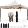 LifeGoods Partytent - 3x3 M - Easy Up - Opvouwbaar - Waterdicht - Draagtas Met Wieltjes - Beige -Tuinmeubel Verkoop 1200x1200 837