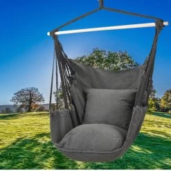 Hangmat Stoel - Hangstoel Voor Binnen Of Buiten - Incl. 2 Kussens - Zwart/Grijs Antraciet 11 Hangmat Stoel - Hangstoel Voor Binnen Of Buiten - Incl. 2 Kussens - Zwart/Grijs Antraciet -Tuinmeubel Verkoop 1200x1200 85