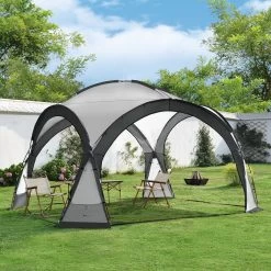 Pro-Tec Paviljoen Grästorp Met LED-verlichting 345x345x247 Cm Donkergrijs -Tuinmeubel Verkoop 1200x1200 853