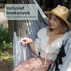 Vita5 XXL Hangstoel | Binnen&Buiten Hangnest | Incl. 2 Kussens En Boekenvak | Volwassenen&Kinderen | Hangmatstoel Tot 225kg | Grijs -Tuinmeubel Verkoop 1200x1200 90